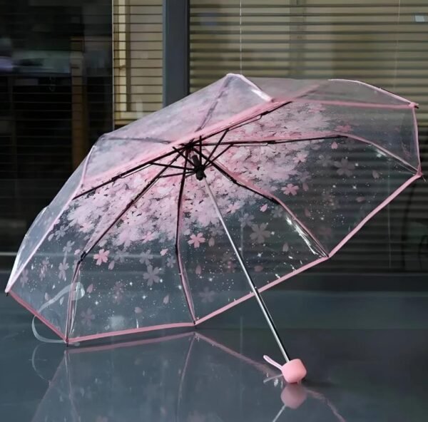 Transparent Umbrella Cherry Blossom Korean Version (100% Original) - Image 3