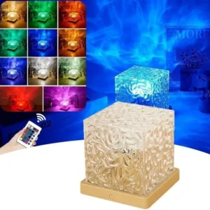 Aurora Glow Lamp,Ocean Wave Projector Light Ocean Lava Lamp Luminorthe Cube Northern Lights Cube with 16 Colors and Dynamic Ripple Effect for Living Room Bedroom Decor