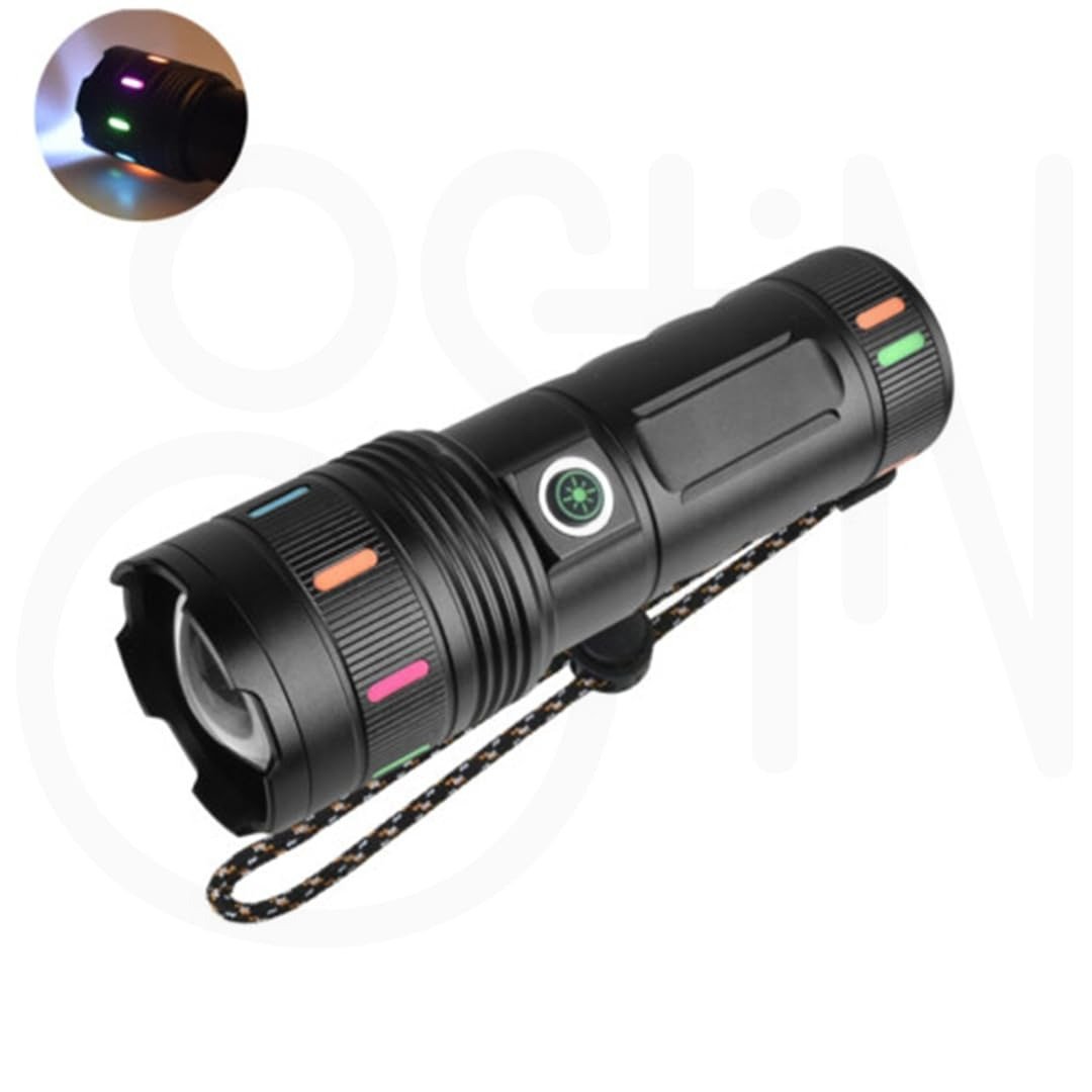 Powerful Aluminium Alloy Flashlight Sanford – 10000+mAh Rechargeable White Laser LED Torch - Image 2
