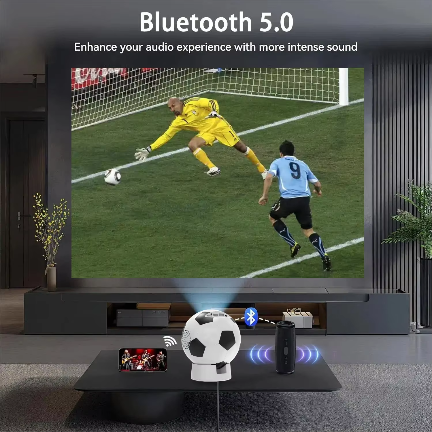 Football Projector-Android 11 LED Portable Smart Multimedia Projector - Image 7