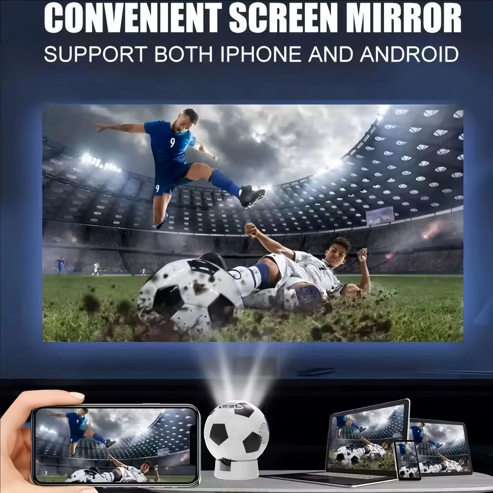 Football Projector-Android 11 LED Portable Smart Multimedia Projector - Image 4
