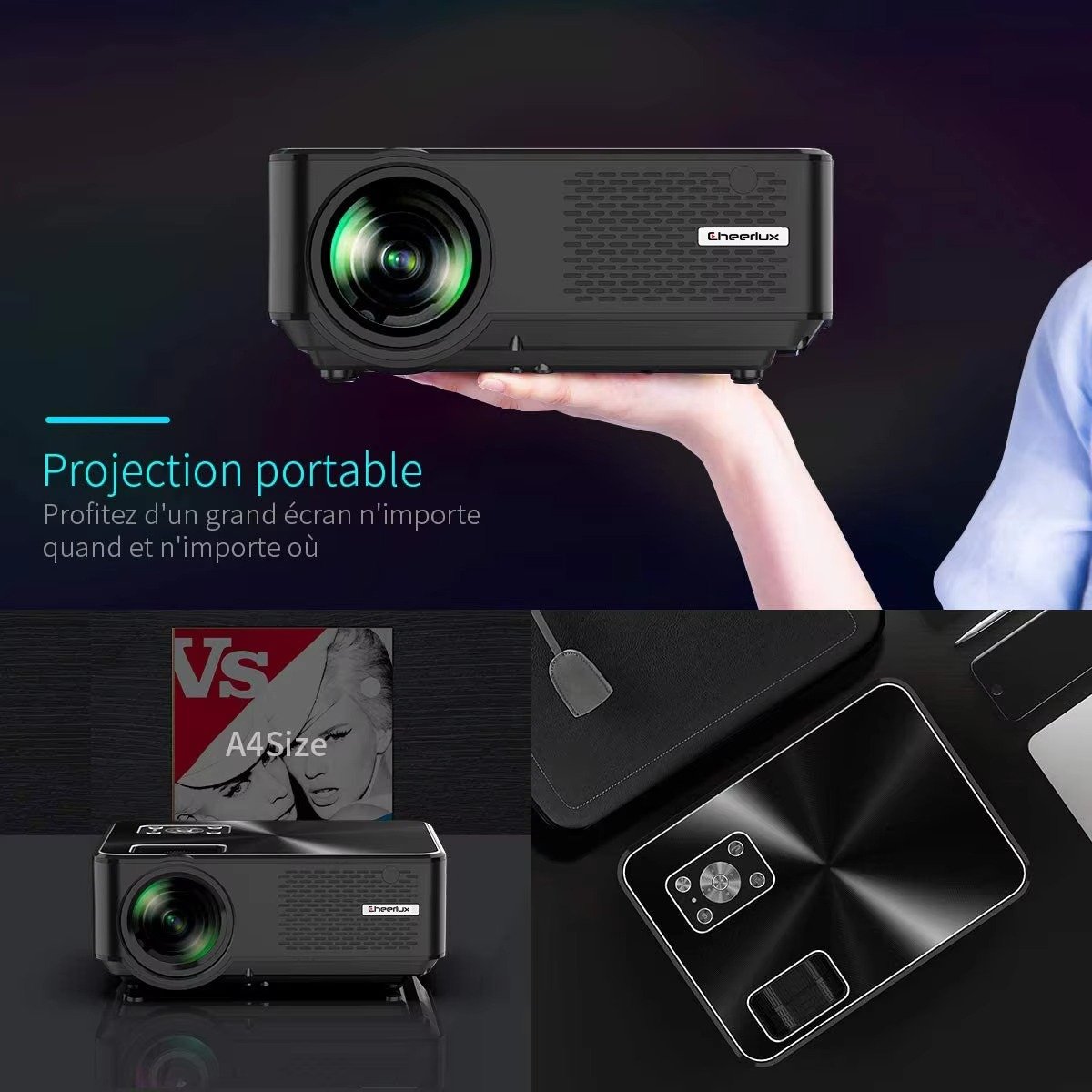 Cheerlux C9 Multimedia Projector with Dish Connection - Image 5