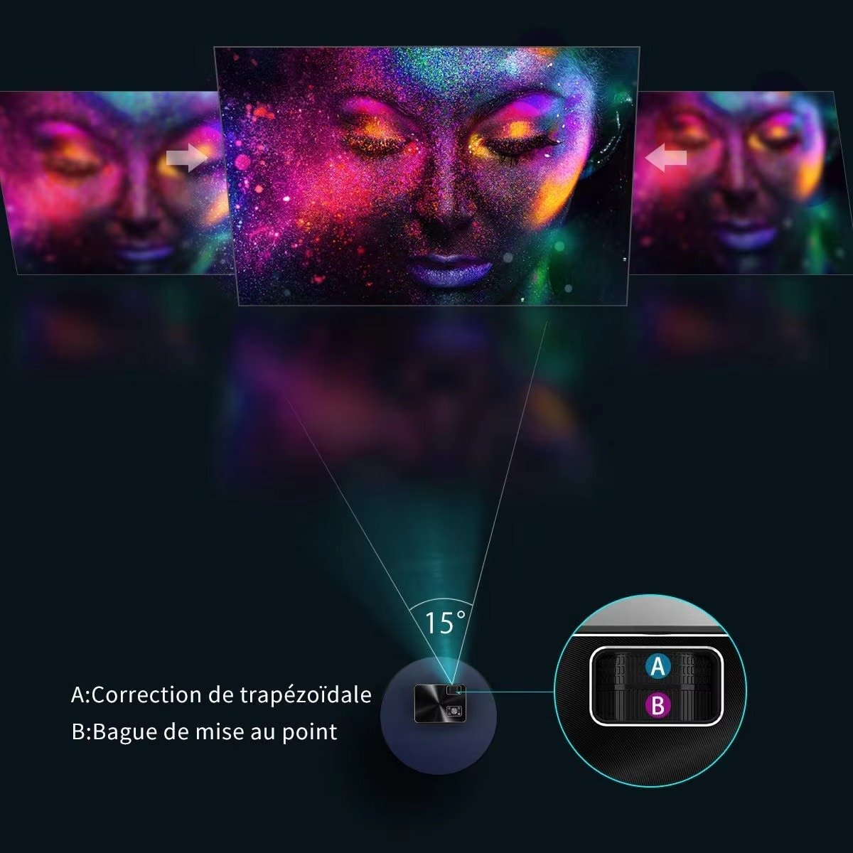 Cheerlux C9 Multimedia Projector with Dish Connection - Image 7