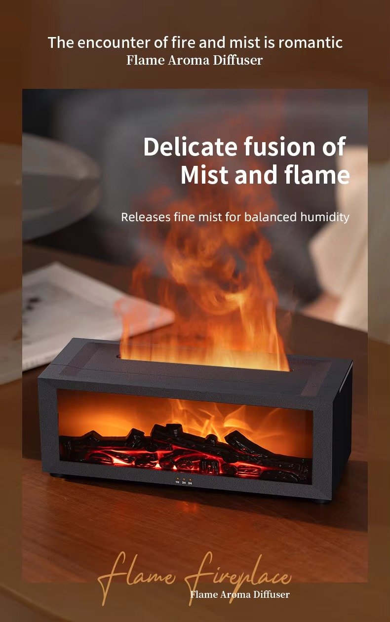 Premium 3D Charcoal Fireplace Humidifier with Remote Control - Image 13
