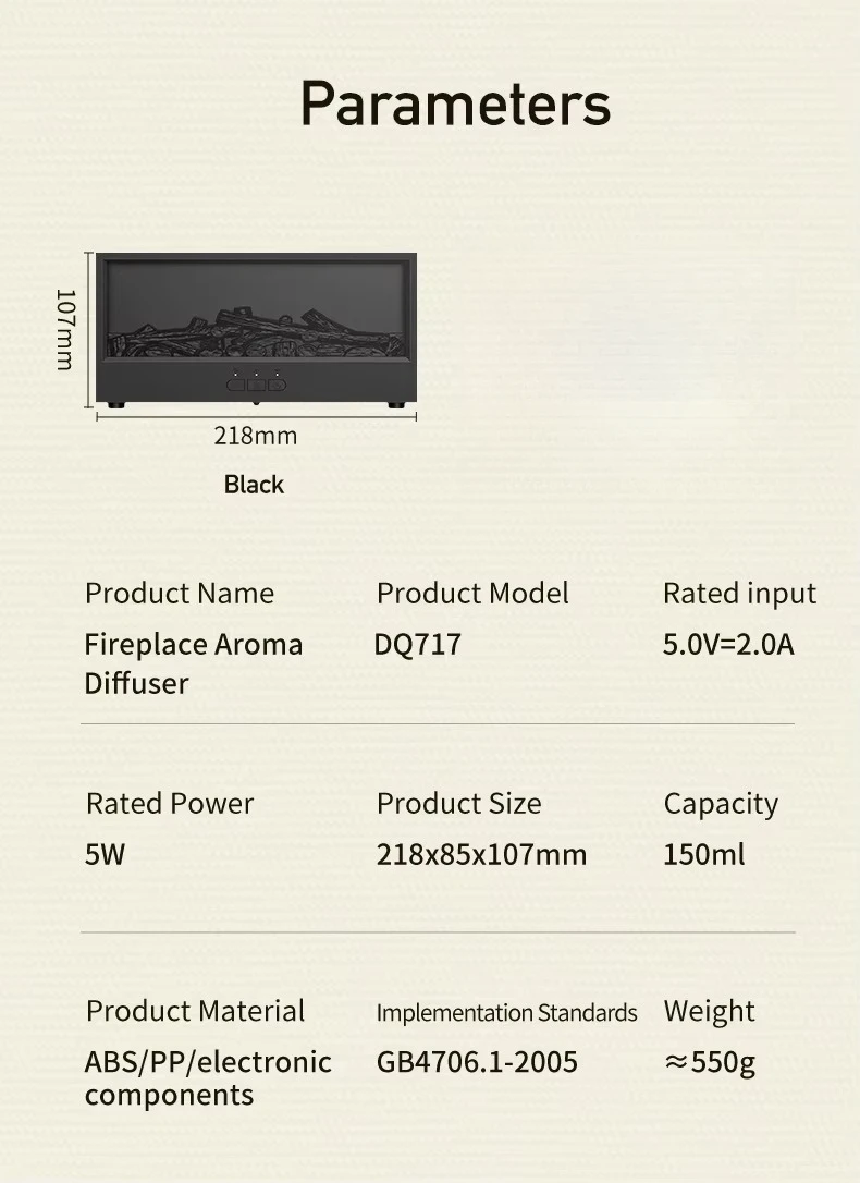 Premium 3D Charcoal Fireplace Humidifier with Remote Control - Image 6