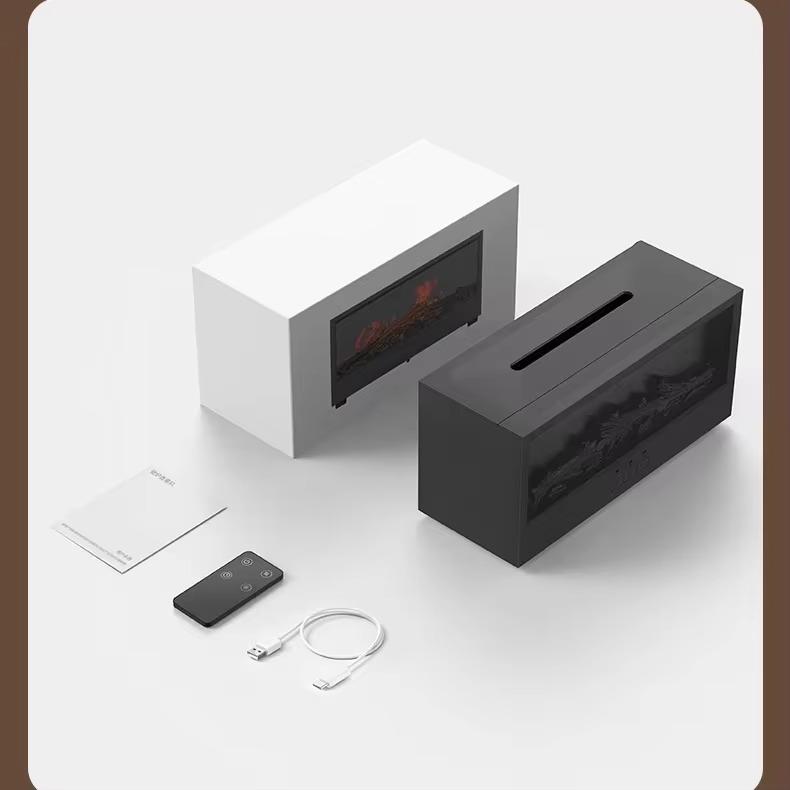 3D Charcoal Fireplace Humidifier with Remote Control - Image 3