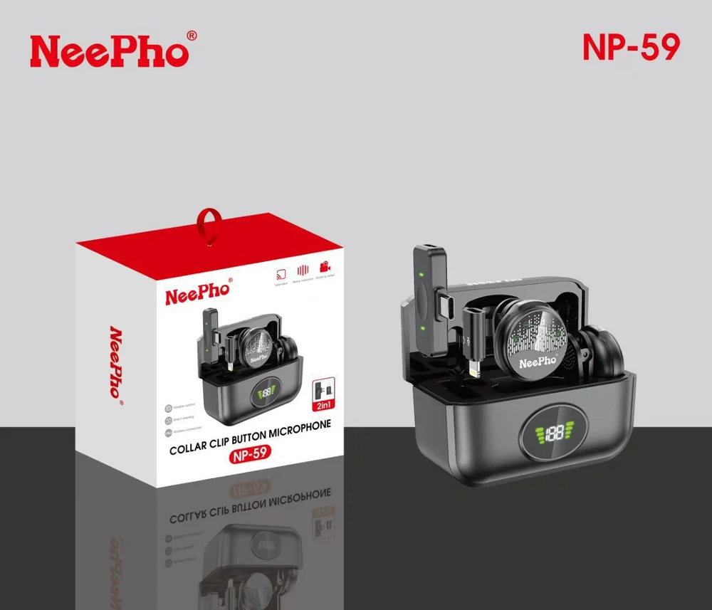 NeePho NP-59 Wireless Collar Clip Button Microphone