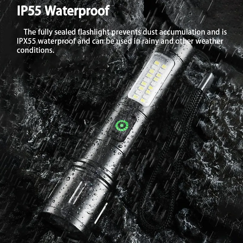 Super Bright Waterproof Aluminum Torch Tactical LED Rechargeable Flashlights - Image 6