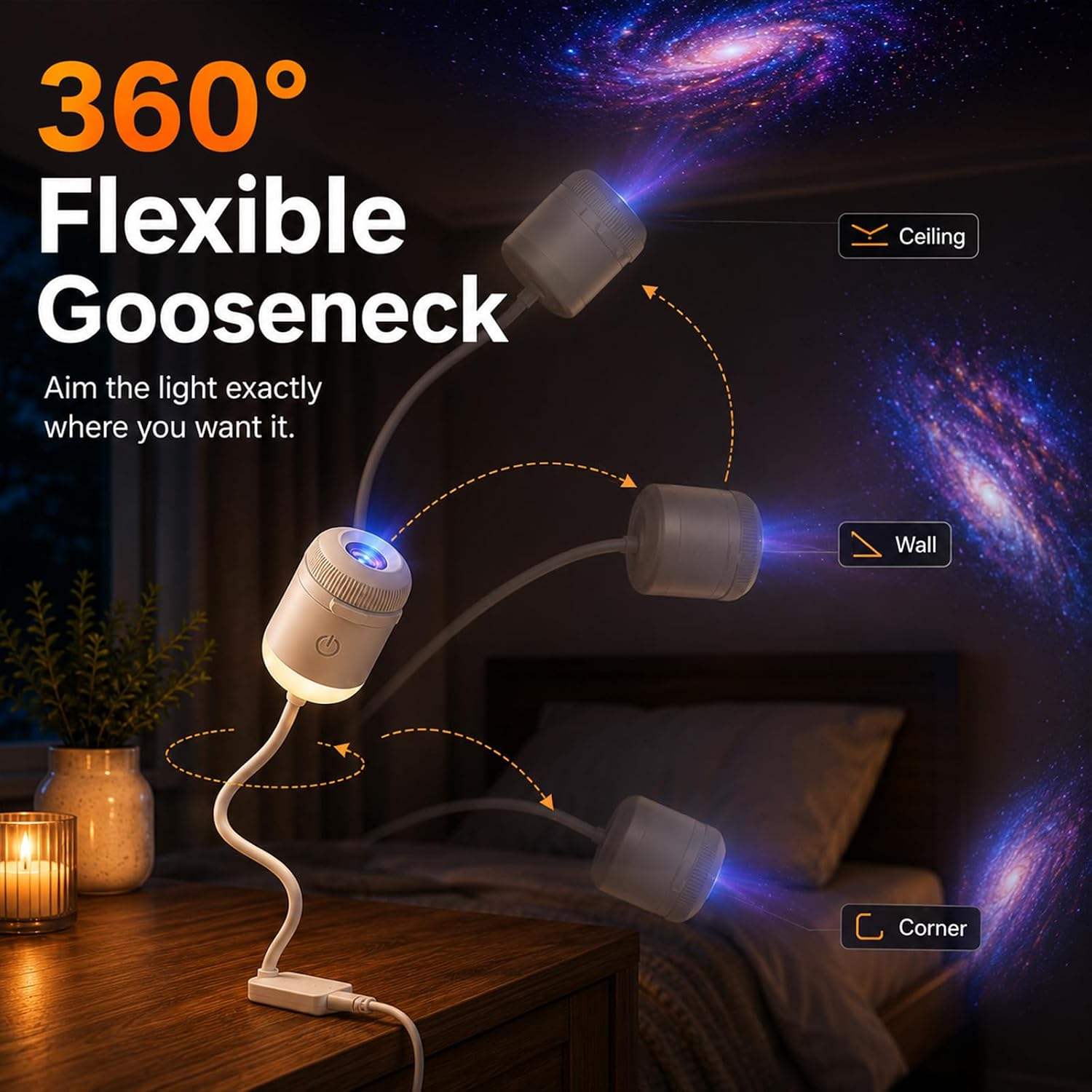 12 Film USB 2-in-1 Starry Sky Projection Night Light - Image 2